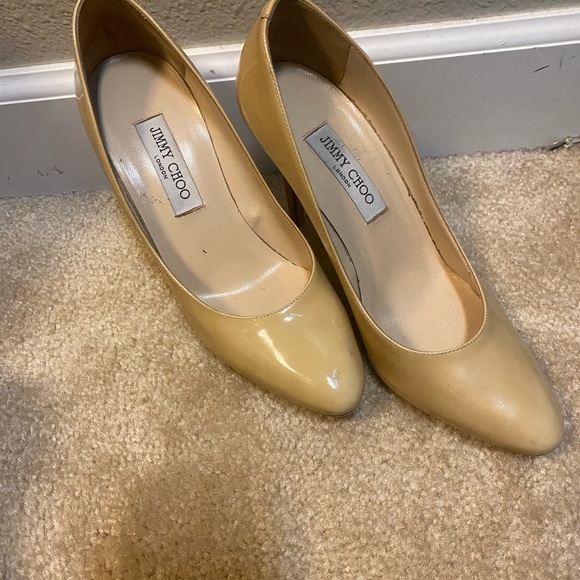 Jimmy Choo Esme 100 Nude Beige Pumps Size 39.5 - Picture 5 of 6